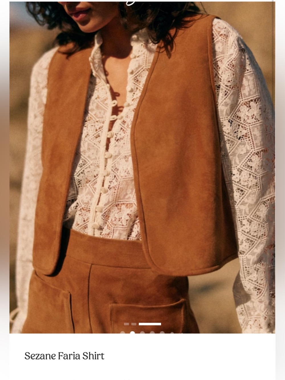 Rare Sézane Faria Blouse - white lace
